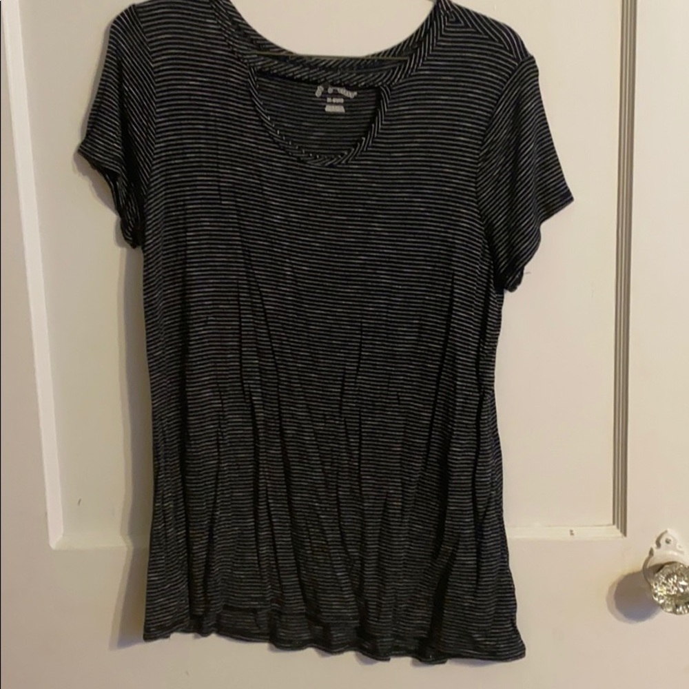 Black top with white stripes